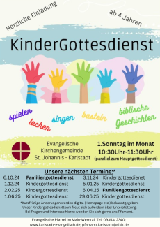 Kindergottesdienst Termine 2024